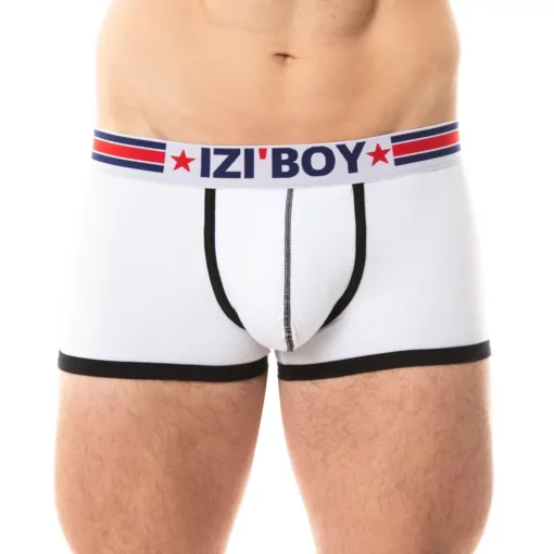 Boxer push-up Iziboy blanc en coton avec coupe ajustée