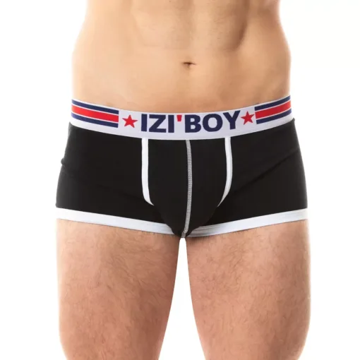 Boxer push-up Iziboy noir en coton, design élégant et classique