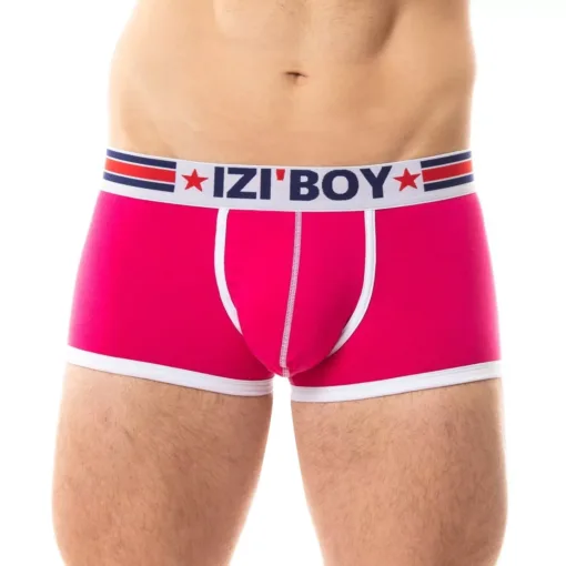 Boxer push-up Iziboy rose en coton, doux et confortable