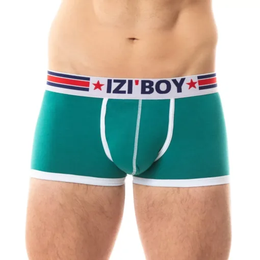 Boxer push-up Iziboy vert en coton, couleur vive et énergique