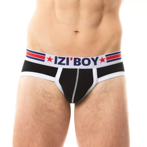 Slip noir push-up pour homme, alliant confort et raffinement