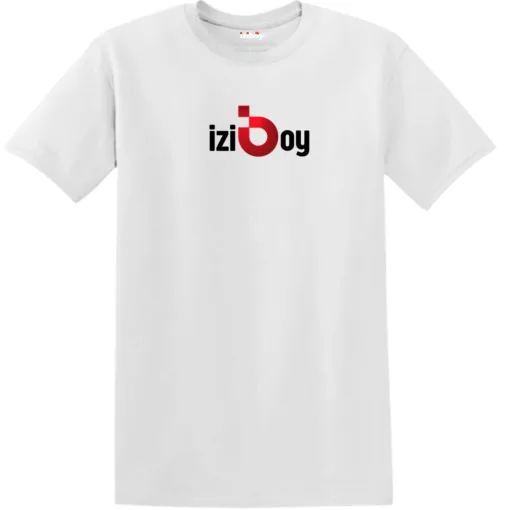 T-Shirt B Iziboy Blanc avec inscription noir d'iziboy et dont le 