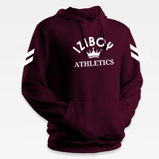 Sweat à capuche iziboy bordeaux athletics avec inscription blanche