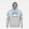 Sweat à capuche iziboy gris athletics avec inscription bleu turquoise, blanche