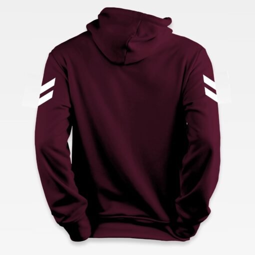 Sweat à capuche iziboy bordeaux authentic avec inscription blanche sur les manches vu de dos