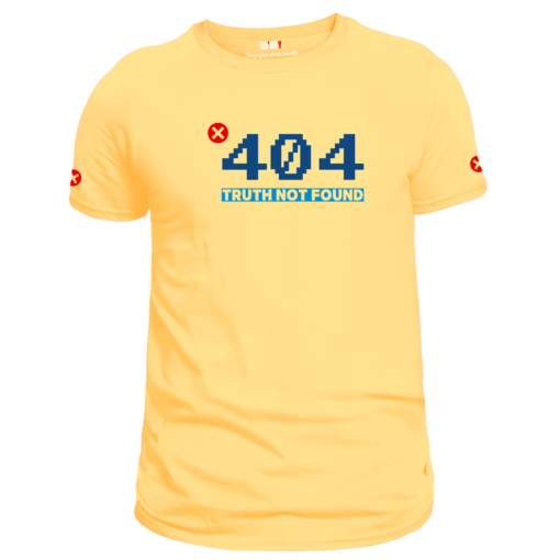 T-shirt jaune Error 404 : truth not found