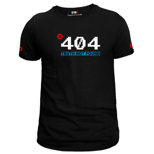T-shirt noir Error 404 : truth not found
