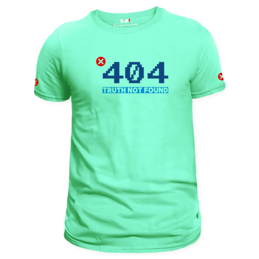 T-shirt vert pastel Error 404 : truth not found