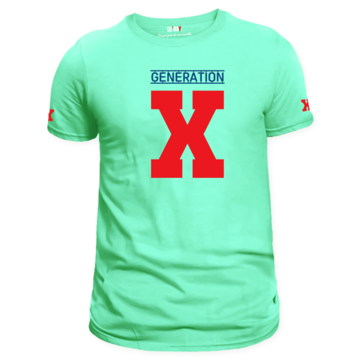 T-shirt Génération X vert pastel