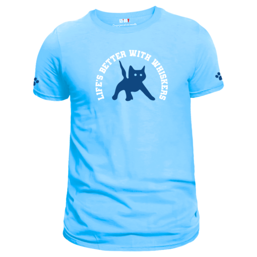 T-shirt cat bleu ciel