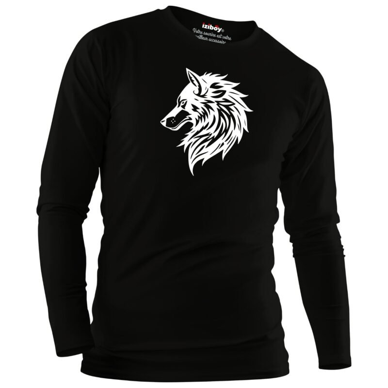 T-Shirt Manches Longues Loup Tribal