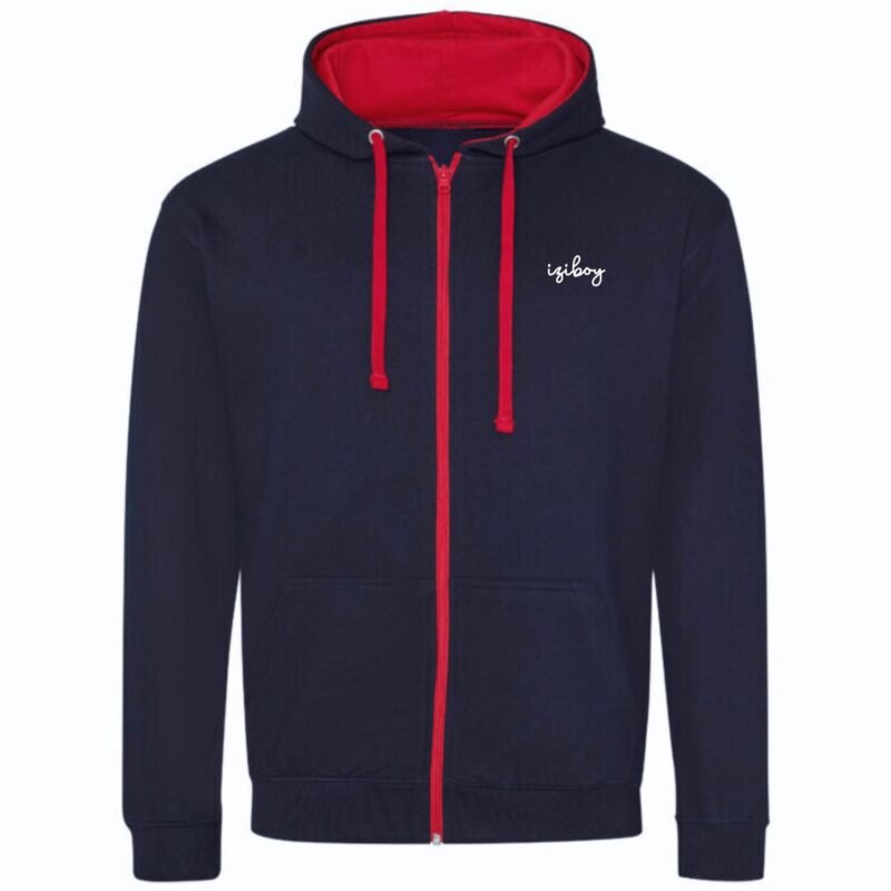 Sweat Zippé Signature Bleu/Rouge