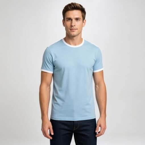 T-shirt Coupe Slim Bleu Ciel